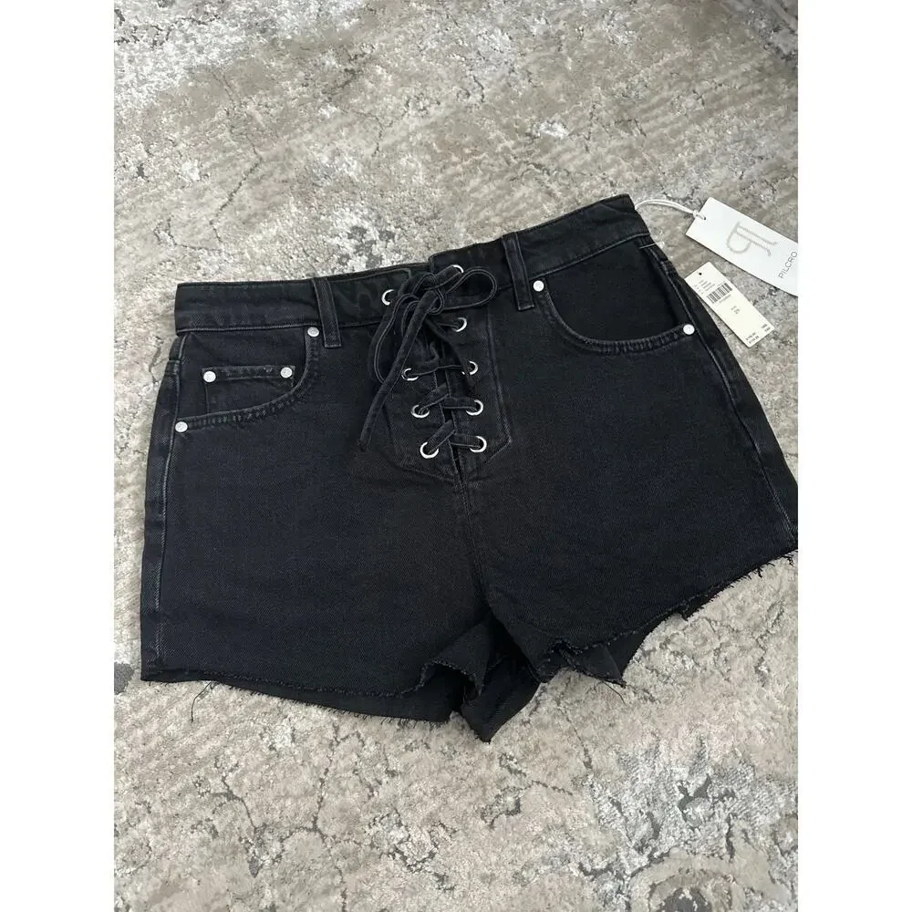 Pilcro Lace-Up‎ Denim Shorts size 26